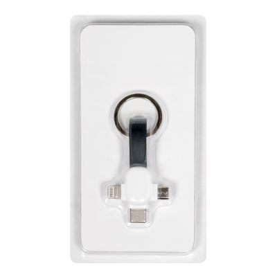 Кабель-брелок 3в1 Cavi в подарочной упаковке, черный-0