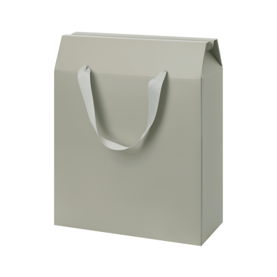 Подарочная коробка-пакет универсальная большая, серая-0