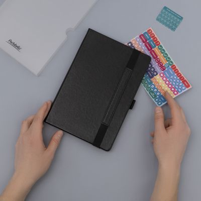 Ежедневник Galaxy недатированный, жесткая обложка, срез голограф. фольга, черный-12