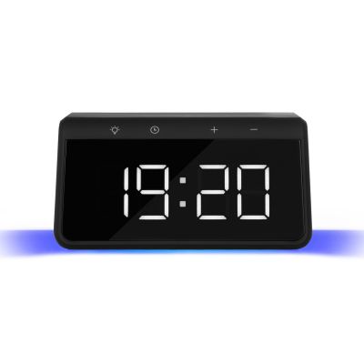 Зарядная станция с часами 15W Flame, черная-8