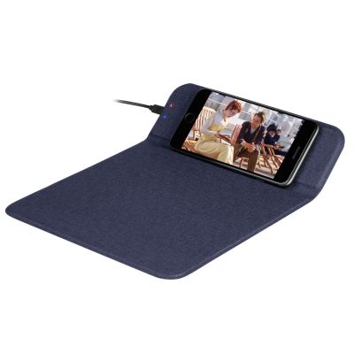 Коврик для мыши с беспроводным зарядным устройством 15W Онор (Honor), синий-4