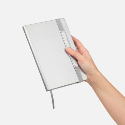 Ежедневник Альфа (Alpha) недатированный, серебро/серый-12