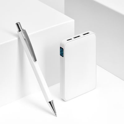 Внешний аккумулятор с подсветкой Анкор (Ancor) 5000 mAh, белый-9