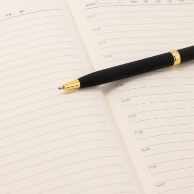 Шариковая ручка Бенуа (Benua), черная/позолота-4