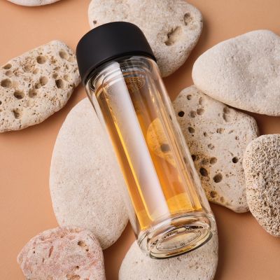 Бутылка стеклянная с двойными стенками Bianca, черная-7