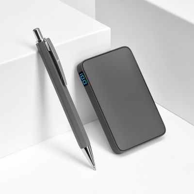 Внешний аккумулятор с подсветкой Анкор (Ancor) 5000 mAh, серый-9