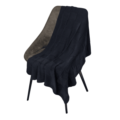 Плед Селла (Cella) вязаный, синий (без подарочной коробки)-0