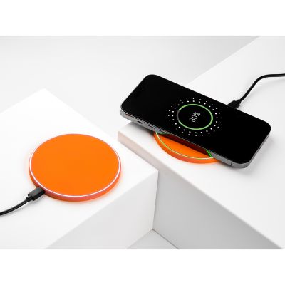 Беспроводное зарядное устройство с подсветкой 15W Auris, оранжевое-8