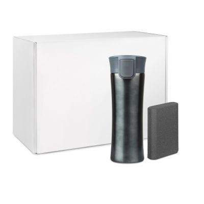 Подарочный набор Baleo, Stone Island, серый (термокружка, аккумулятор)-0