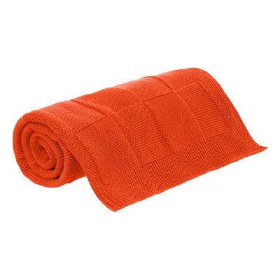 Плед Селла (Cella) вязаный, оранжевый (без подарочной коробки)-3