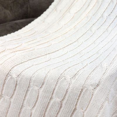 Плед Фадо (Fado) вязаный, бежевый (без подарочной коробки)-11