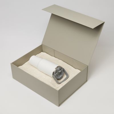 Подарочная коробка-трансформер большая, серая-8