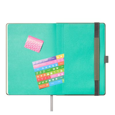 Ежедневник Альфа (Alpha) недатированный, серый/бирюзовый-9