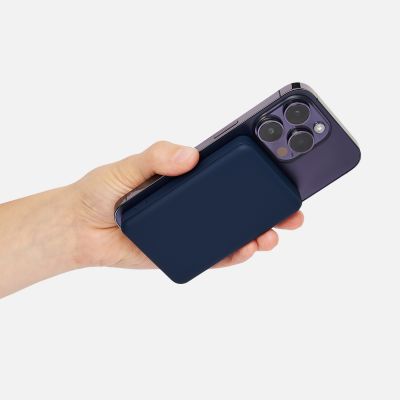 Внешний аккумулятор Ларго PD (Largo PD) 5000mAh с функцией беспроводной зарядки 15W, синий-9