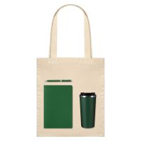 Подарочный набор Medium, зеленый (шоппер, блокнот, ручка, термобутылка)