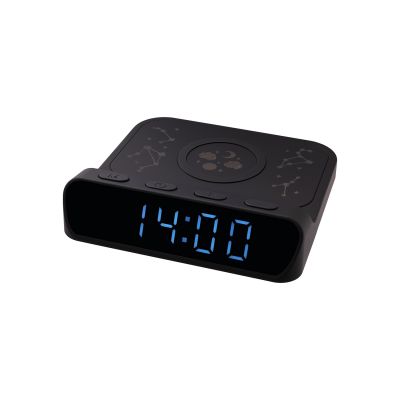 Зарядная станция с часами 15W Ригель (Rigel), черная-8