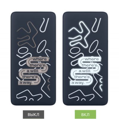 Внешний аккумулятор с подсветкой Ancor Plus 10000 mAh, синий-13