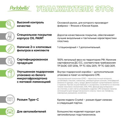 Портативный увлажнитель воздуха с подсветкой Prisma-15