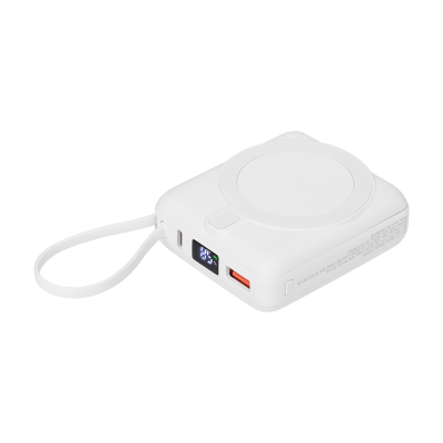 Внешний аккумулятор с подсветкой Риттер PD (Ritter PD) 10000mAh с функцией беспроводной зарядки 15W, белый-0