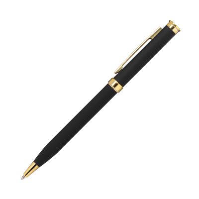 Шариковая ручка Бенуа (Benua), черная/позолота-0