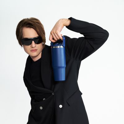 Термокружка вакуумная Монтана (Montana), синяя-15