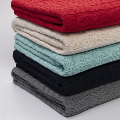 Плед Fado вязаный, темно-синий (без подарочной коробки)-11