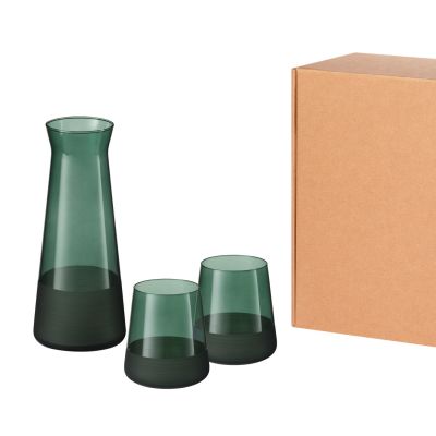 Подарочный набор декантер + 2 стакана Emerald, зеленый-0