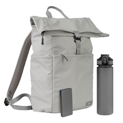 Подарочный набор Boston, серый (бутылка, ЗУ, рюкзак)-0