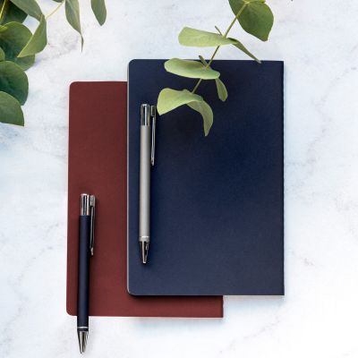 Блокнот Moon river slim, синий-7