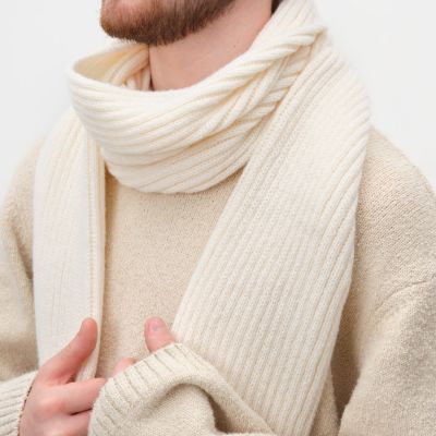 Шарф Forges вязаный, бежевый-3