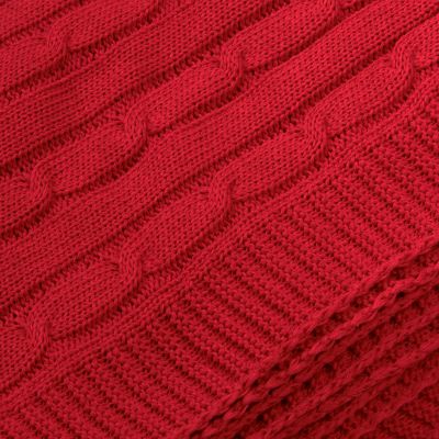 Плед Fado вязаный, красный (без подарочной коробки)-8