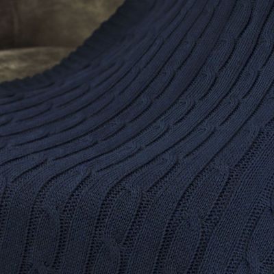 Плед Fado вязаный, синий (без подарочной коробки)-5