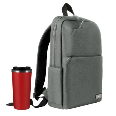 Подарочный набор Palermo, Forst, серый/красный (рюкзак, термокружка)-0