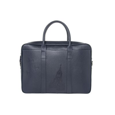 Сумка для документов Gourji 42х32х9 кожа синяя-0