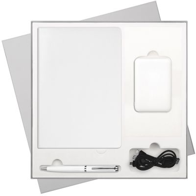 Подарочная коробка без ложемента для ежедневника, ручки и аккумулятора, серая (под съемные ложементы)-9