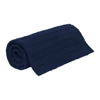 Плед Фадо (Fado) вязаный, синий (без подарочной коробки)-3