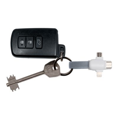 Кабель-брелок 3в1 Cavi, серый-3