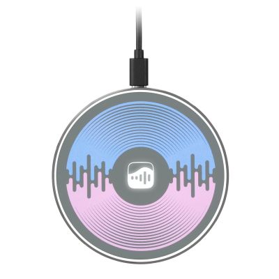 Беспроводное зарядное устройство с подсветкой 15W Аурис (Auris), серое-2