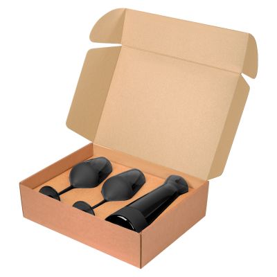 Подарочный набор декантер + 2 бокала для вина Black Edition, черный-3