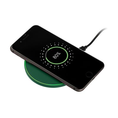 Беспроводное зарядное устройство с подсветкой 15W Auris, зеленое-5