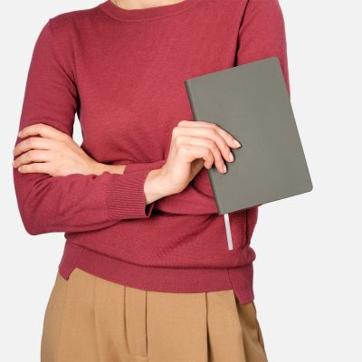 Ежедневник Latte soft touch недатированный, серый/красный-11