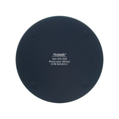 Беспроводное зарядное устройство с подсветкой 15W Аурис (Auris), синее-7