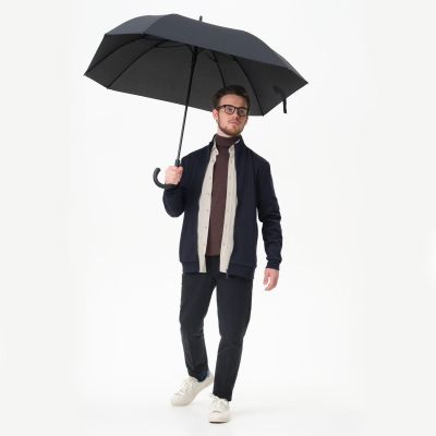 Зонт-трость с квадратным куполом Mistral, черный-12