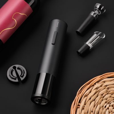 Набор для вина с электрическим штопором Сакраменто (Sacramento), черный-9