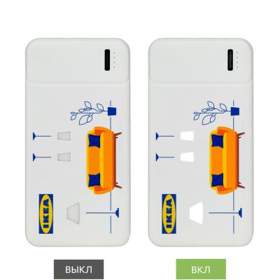 Внешний аккумулятор с подсветкой Skyline Plus 10000 mAh, белый-4