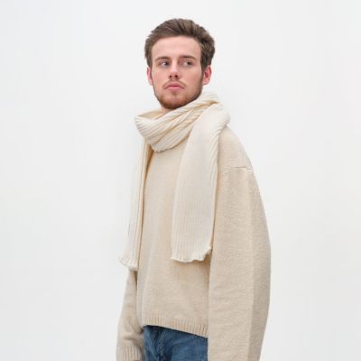 Шарф Forges вязаный, бежевый-0