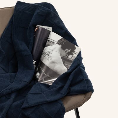 Плед Cella Soft вязаный, 160*90 см, синий-7