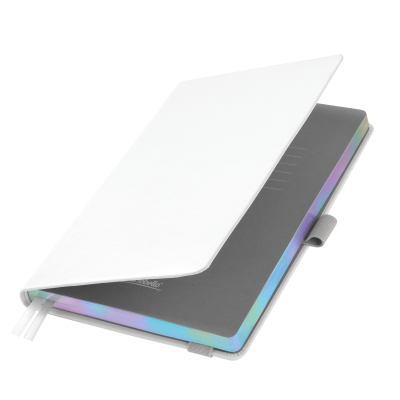 Ежедневник Galaxy недатированный, жесткая обложка, срез голограф. фольга, белый-0