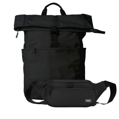 Подарочный набор Boston рюкзак + поясная сумка, черный-0