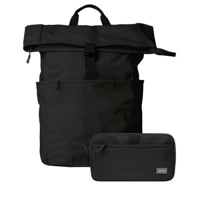 Подарочный набор Boston рюкзак + дорожная косметичка, черный-0